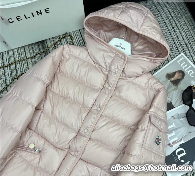 ​Top Grade Moncler Hoodie Down Jacket 1219 Light Pink 2024