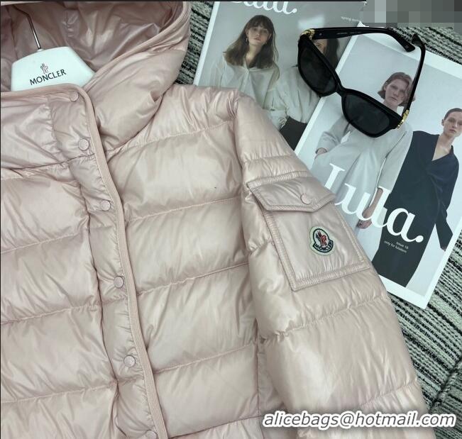 ​Top Grade Moncler Hoodie Down Jacket 1219 Light Pink 2024