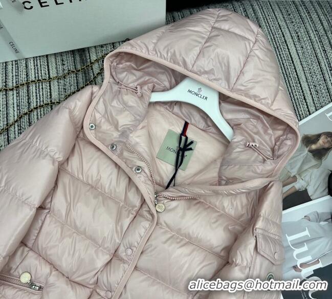 ​Top Grade Moncler Hoodie Down Jacket 1219 Light Pink 2024