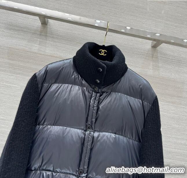 ​Well Crafted Moncler Knit and Down Jacket 1219 Black 2024