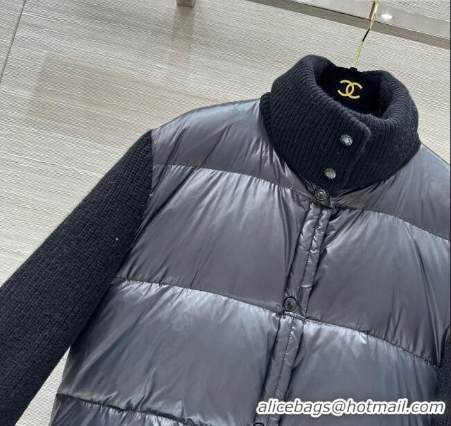 ​Well Crafted Moncler Knit and Down Jacket 1219 Black 2024