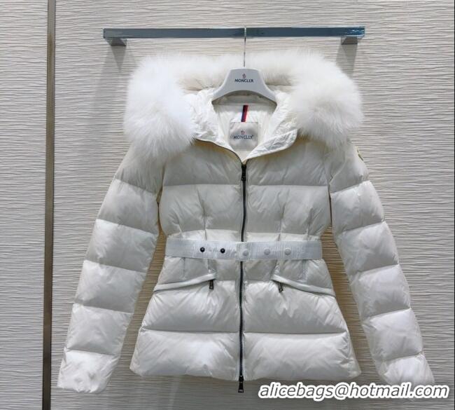 Most Popular Moncler Belted Down Jacket 0106 White 2025