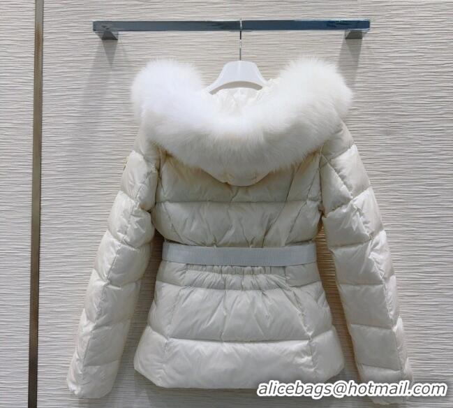 Most Popular Moncler Belted Down Jacket 0106 White 2025