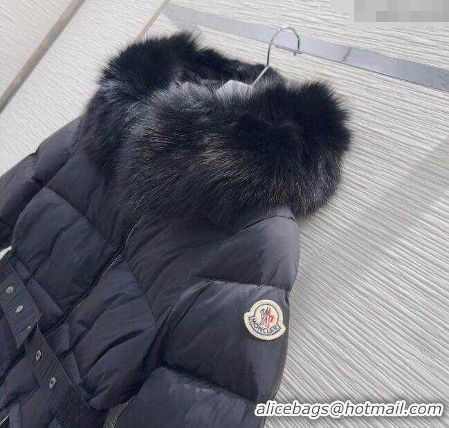 Best Price Moncler Belted Down Jacket 0106 Black 2025