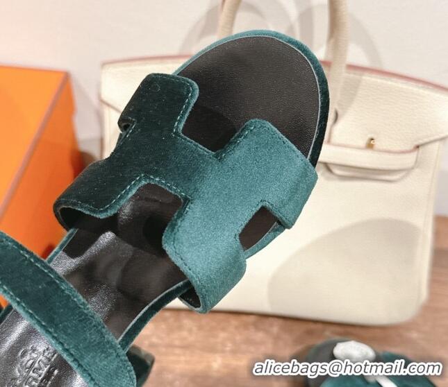 Trendy Design Hermes Jazz High Heel Sandals 10.5cm in Velvet Green 1230101