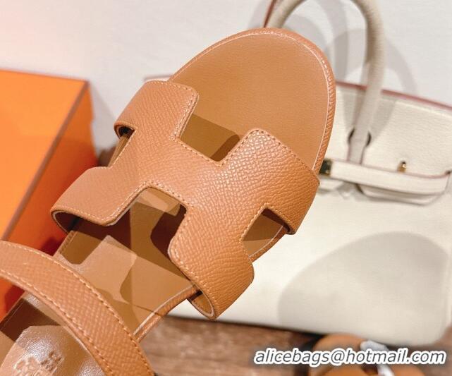 Unique Style Hermes Jazz High Heel Sandals 10.5cm in Grained Calfskin Brown 1230104