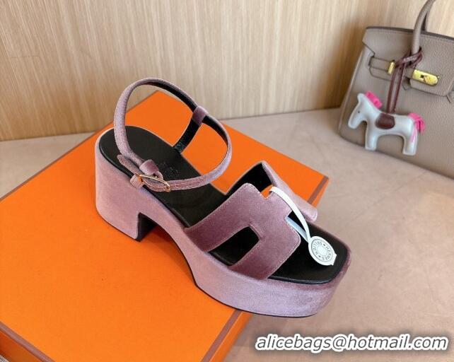 Big Discount Hermes Jam Platform Sandals 7.5cm in Velvet Purple 1230136