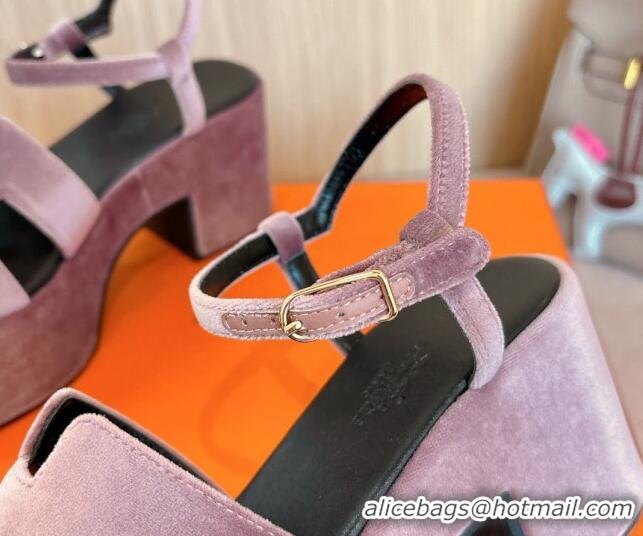 Big Discount Hermes Jam Platform Sandals 7.5cm in Velvet Purple 1230136