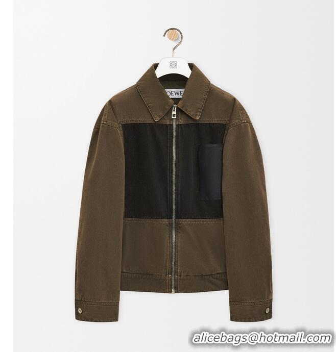 Spot Inexpensive Loewe Jacket In Cotton LE7425 Khaki Green