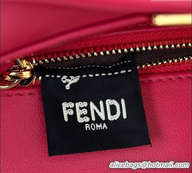 Luxury Discount Fendi Peekaboo Mini Bag in Soft Lambskin 8315 Fuchsia Pink 2025