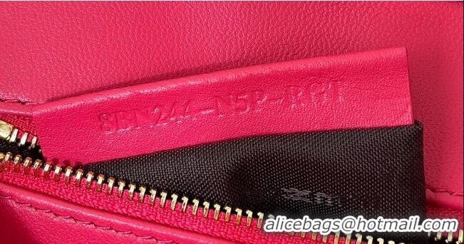 Luxury Discount Fendi Peekaboo Mini Bag in Soft Lambskin 8315 Fuchsia Pink 2025