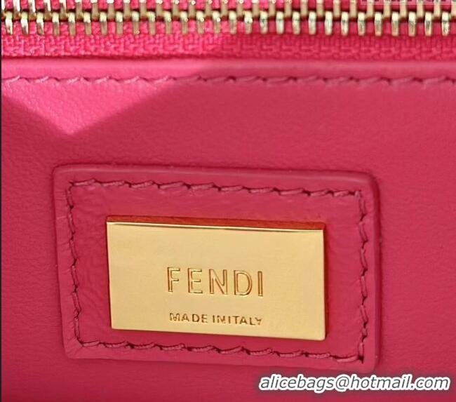 Luxury Discount Fendi Peekaboo Mini Bag in Soft Lambskin 8315 Fuchsia Pink 2025