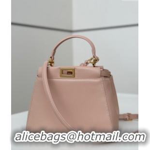 Popular Style Fendi Peekaboo Mini Bag in Soft Lambskin 8315 Baby Pink 2025