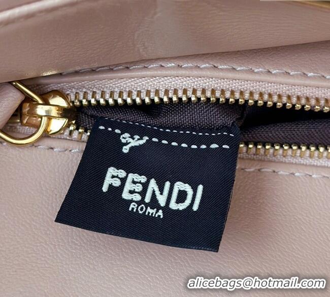 Popular Style Fendi Peekaboo Mini Bag in Soft Lambskin 8315 Baby Pink 2025