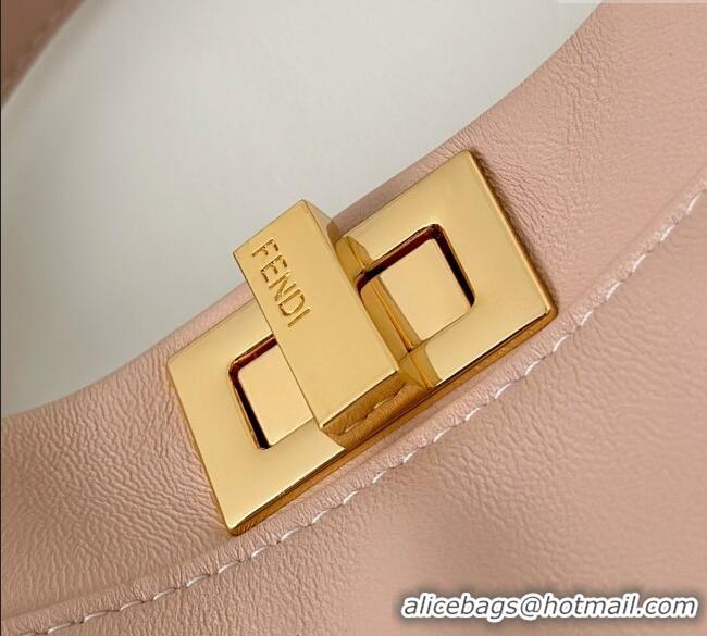 Popular Style Fendi Peekaboo Mini Bag in Soft Lambskin 8315 Baby Pink 2025