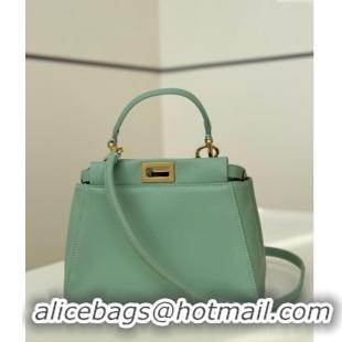 Good Product Fendi Peekaboo Mini Bag in Soft Lambskin 8315 Light Green 2025