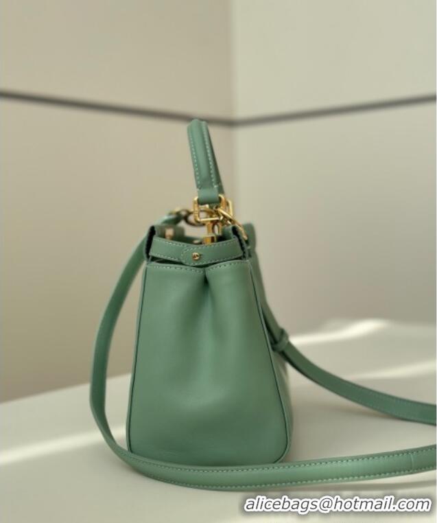 Good Product Fendi Peekaboo Mini Bag in Soft Lambskin 8315 Light Green 2025