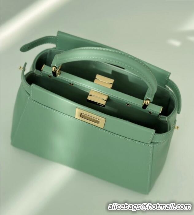 Good Product Fendi Peekaboo Mini Bag in Soft Lambskin 8315 Light Green 2025