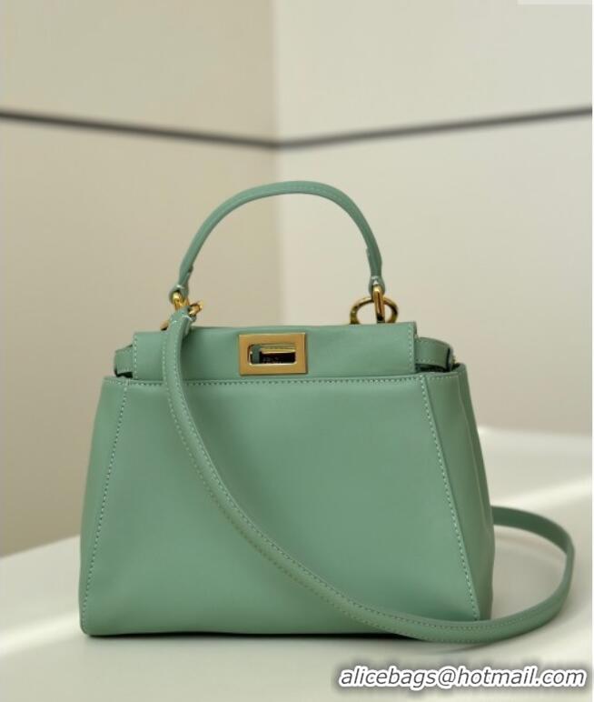 Good Product Fendi Peekaboo Mini Bag in Soft Lambskin 8315 Light Green 2025