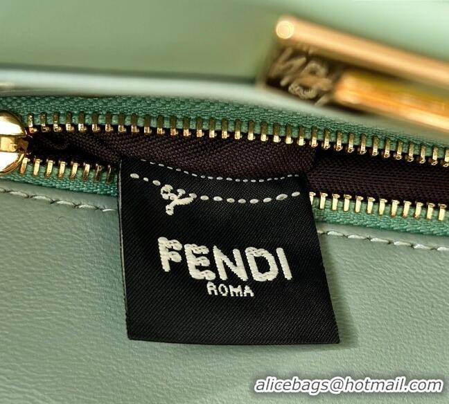 Good Product Fendi Peekaboo Mini Bag in Soft Lambskin 8315 Light Green 2025