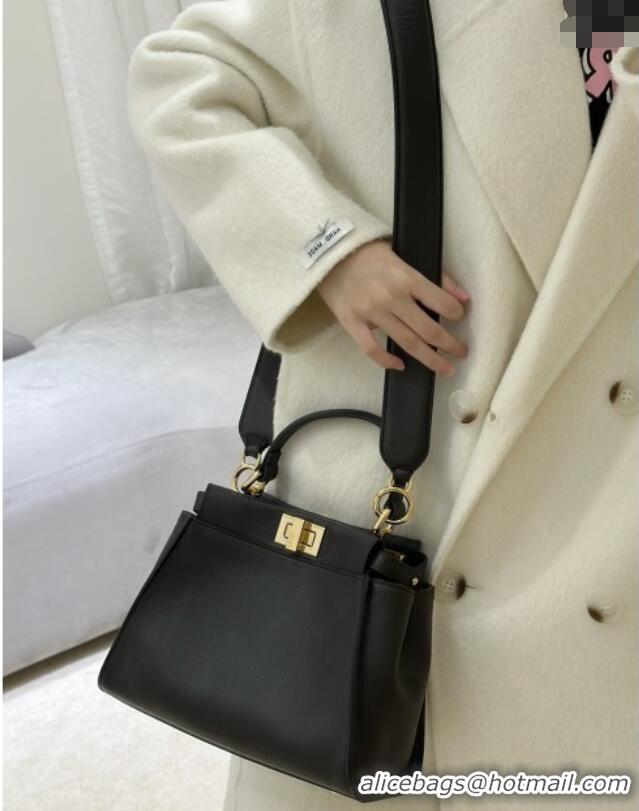 Promotional Fendi Peekaboo Mini Bag in Calfskin Leather 2125 Dark Coffee Brown 2025 Top Quality