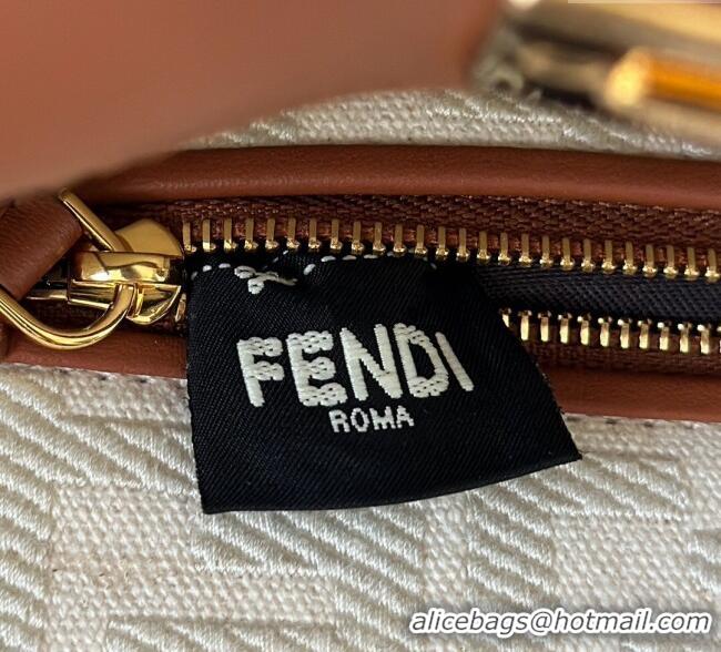 Shop Fendi Peekaboo Mini Bag in Calfskin Leather 2125 Caramel Brown 2025 Top Quality