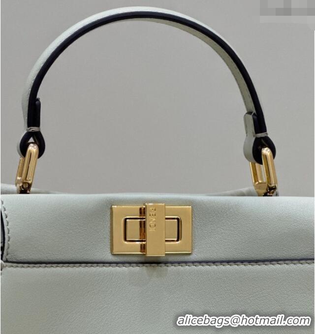 Well Crafted Fendi Peekaboo Mini Bag in Calfskin Leather 2125 Pale Green 2025 Top Quality