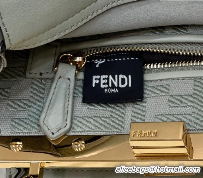 Well Crafted Fendi Peekaboo Mini Bag in Calfskin Leather 2125 Pale Green 2025 Top Quality