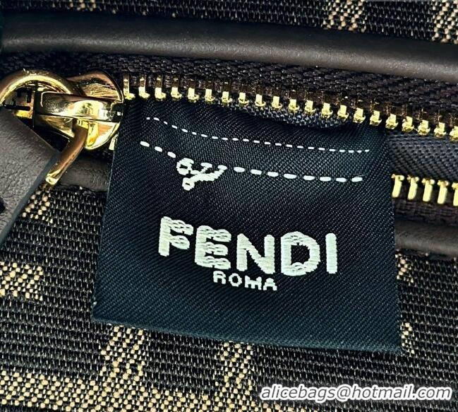 Cheapest Fendi Peekaboo Mini Bag in Calfskin Leather 2125 Chocolate Brown 2025 Top Quality