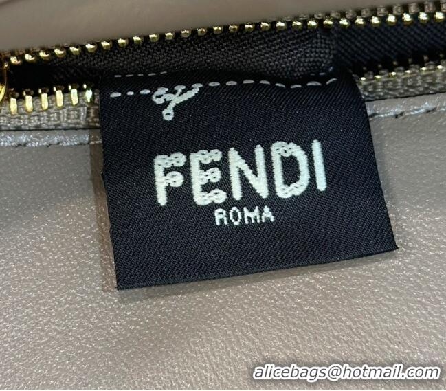 Most Popular Fendi Peekaboo Mini Bag in Calfskin Leather 2125 Dove Grey 2025 Top Quality