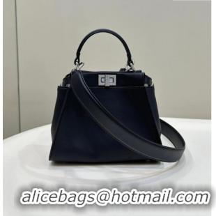 Good Product Fendi Peekaboo Mini Bag in Calfskin Leather 2125 Black 2025 Top Quality