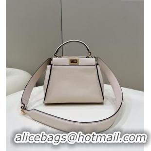 Pretty Style Fendi Peekaboo Mini Bag in Calfskin Leather 2125 Milk Powder Pink 2025 Top Quality