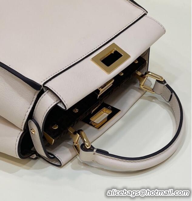 Pretty Style Fendi Peekaboo Mini Bag in Calfskin Leather 2125 Milk Powder Pink 2025 Top Quality