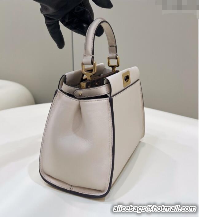 Pretty Style Fendi Peekaboo Mini Bag in Calfskin Leather 2125 Milk Powder Pink 2025 Top Quality