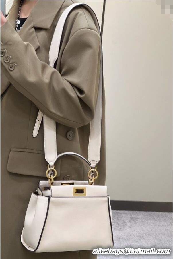 Pretty Style Fendi Peekaboo Mini Bag in Calfskin Leather 2125 Milk Powder Pink 2025 Top Quality