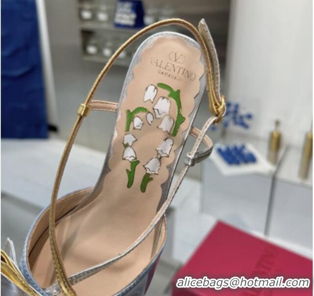 Best Price Valentino Bowow Slingback Pumps 5cm in Patent Leather Light Blue 1226018