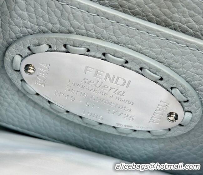 Famous Brand Fendi Peekaboo ISeeU Petite Bag in Grained Leather with Oversized topstitching 80133 Glacier Blue 2025 Top 