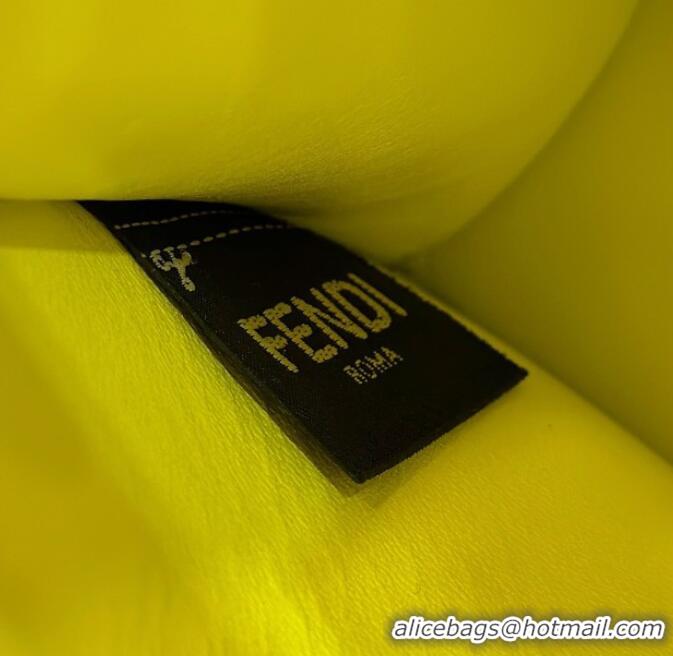 Low Cost Fendi Peekaboo ISeeU Petite Bag in Grained Leather with Oversized Topstitching 80133 Yellow 2025 Top Quality