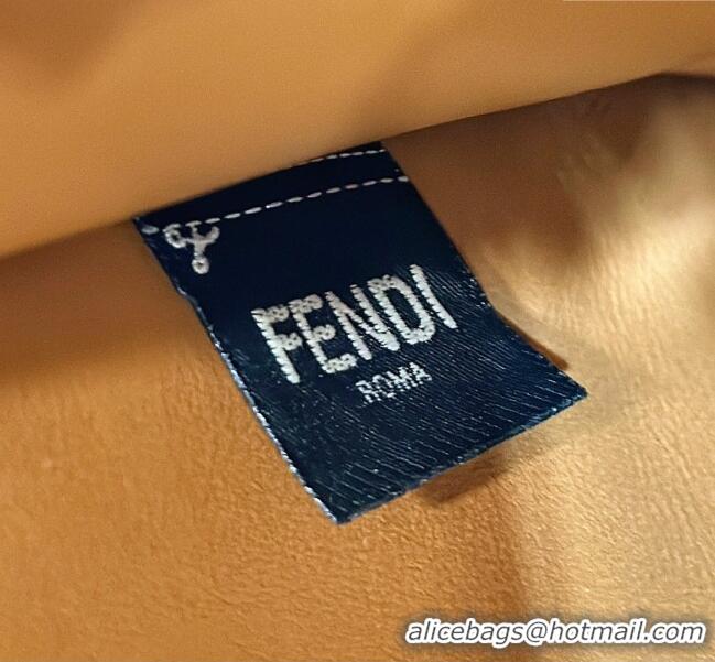 Promotional Fendi Peekaboo ISeeU Small Bag in Grained Leather with Oversized Topstitching 80133 Caramel Brown 2025 Top Q