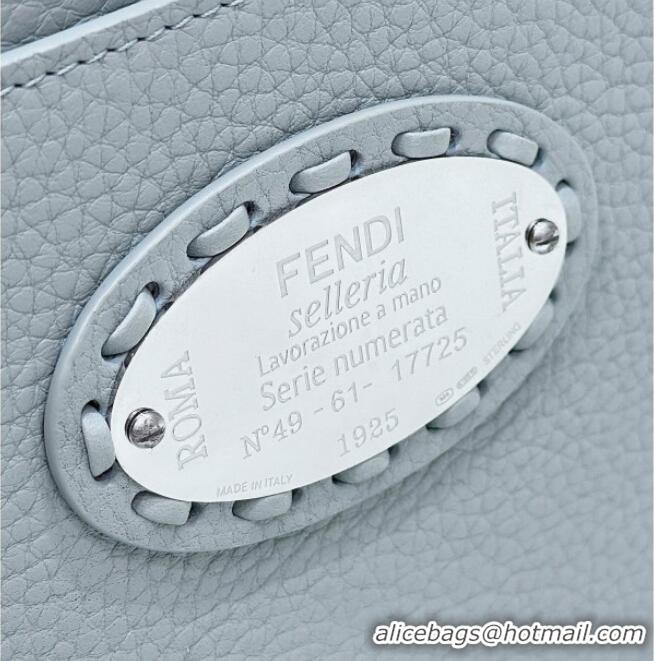 Best Price Fendi Peekaboo ISeeU Medium Bag in Grained Leather with Oversized Topstitching 80133 Glacier Blue 2025 Top Qu