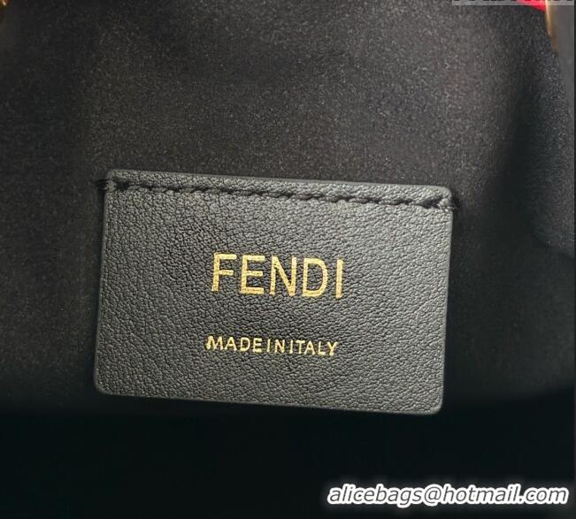 Luxurious Fendi Lunar New Year Mon Tresor Mini Bucket Bag in Leather with Fendi Yellow Eyes 8676 Black 2025