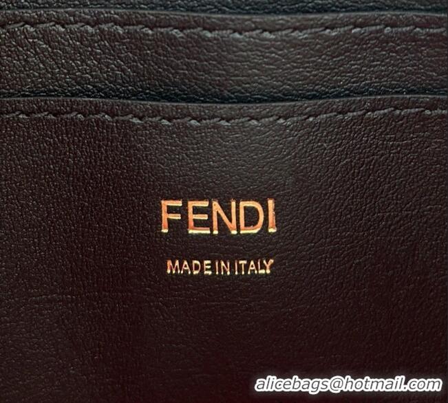 Low Cost Fendi Lunar New Year Baguette Pouch Mini Bag in Leather with Fendi Yellow Eyes 8673 Black 2025