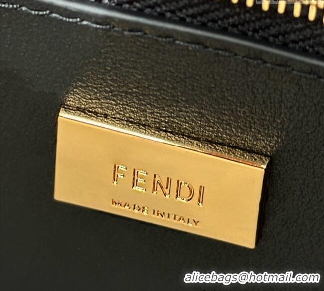 Buy Discount Fendi Lunar New Year Peekaboo Mini Bag in Leather with Fendi Yellow Eyes 2125 Black 2025