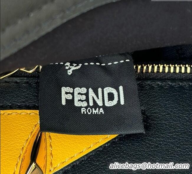 Buy Discount Fendi Lunar New Year Peekaboo Mini Bag in Leather with Fendi Yellow Eyes 2125 Black 2025