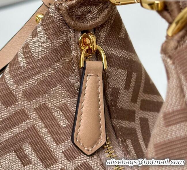 Grade Quality Fendi Fendigraphy Mini Hobo Bag in FF Fabric 8657 Beige 2025