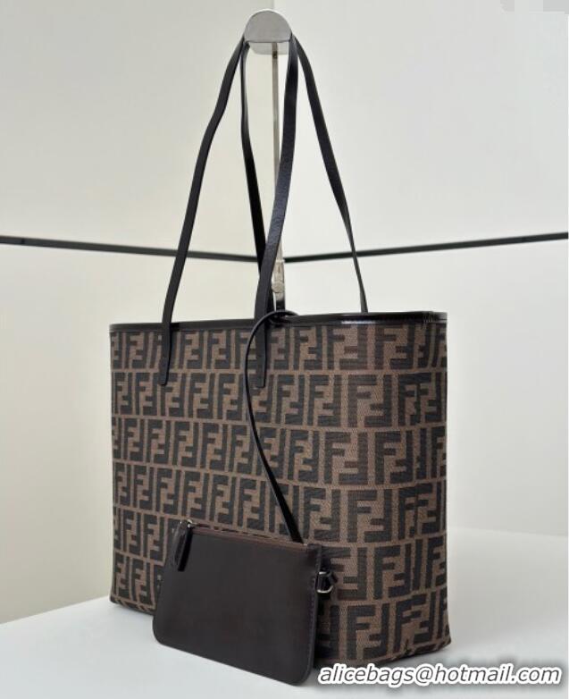 Buy Inexpensive Fendi Roll Large Tote Bag in FF Fabric 8338 Brown 2025