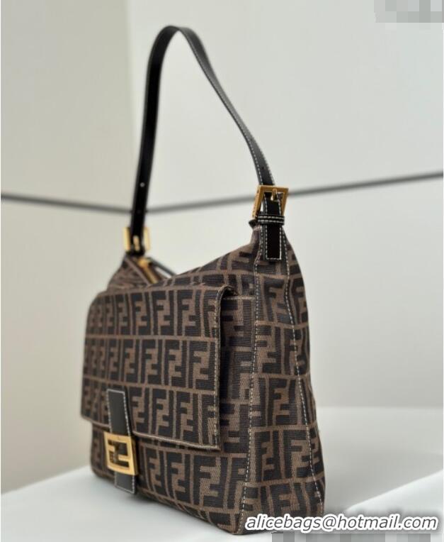 Luxurious Fendi Large Hobo Bag in FF Fabric 8329 Brown 2025