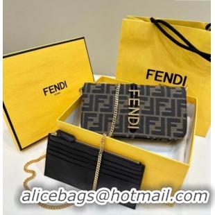 Reasonable Price Fendi Fendigraphy Wallet On Chain Mini Bag in FF Fabric A076 Brown 2025