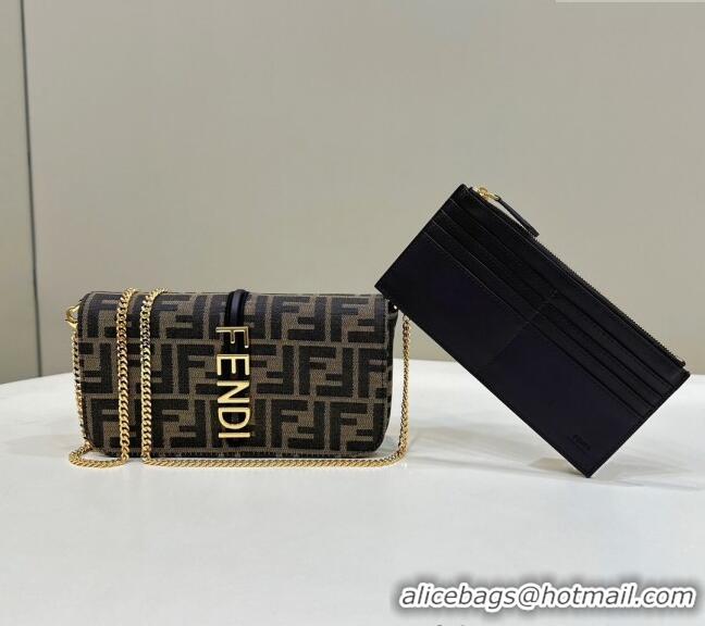 Reasonable Price Fendi Fendigraphy Wallet On Chain Mini Bag in FF Fabric A076 Brown 2025