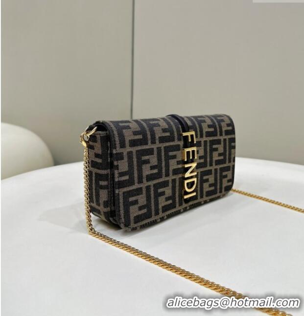 Reasonable Price Fendi Fendigraphy Wallet On Chain Mini Bag in FF Fabric A076 Brown 2025